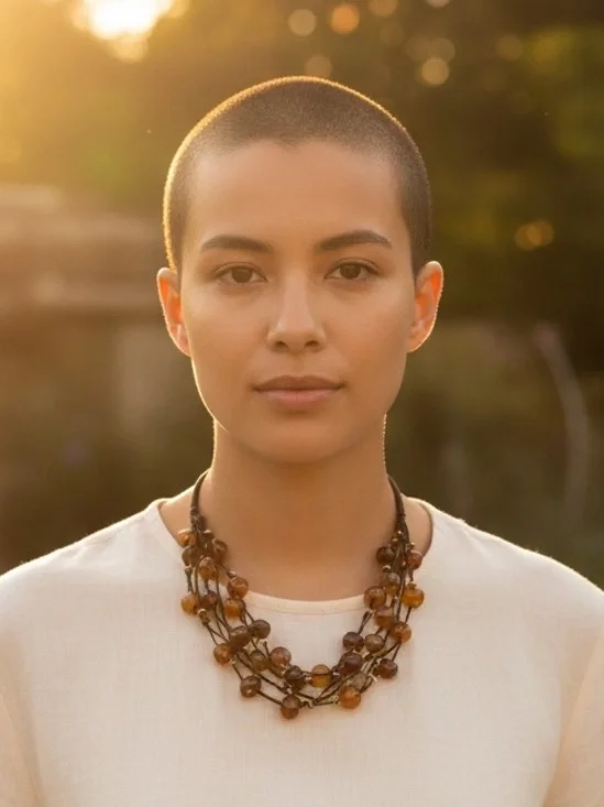 Cookie Lee Agate Beaded Necklace – Multi Strand Brown & Amber Tones - Picture 2 of 13